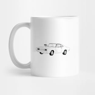 FF Dodge Charger Black Outline Mug